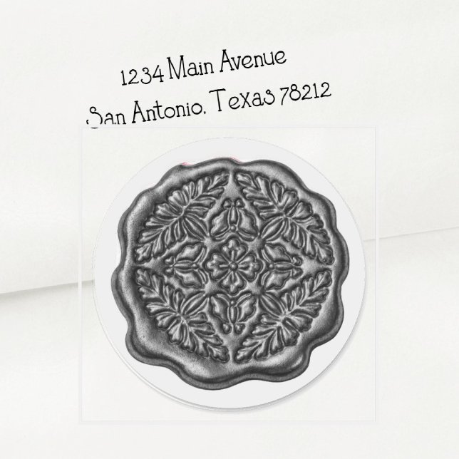 Faux Wax Seal, Pewter Gray Classic Round Sticker (Creator Uploaded)