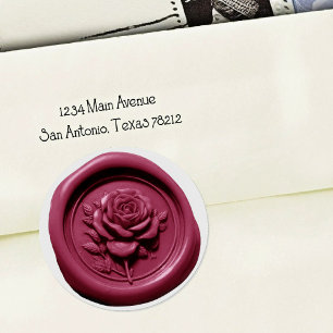 Faux Wax Seal Pink 7 Rose Deep Impression