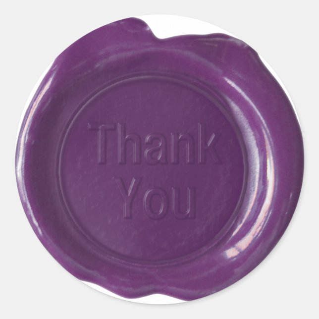 Faux Wax Seal - Plum - Bold - Thank You (Front)