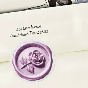 Faux Wax Seal Purple Rose 2 Deep Impression