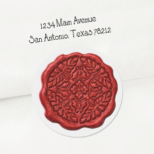Faux Wax Seal, Red Classic Round Sticker