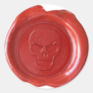 Faux Wax Seal - Red - Skull 01