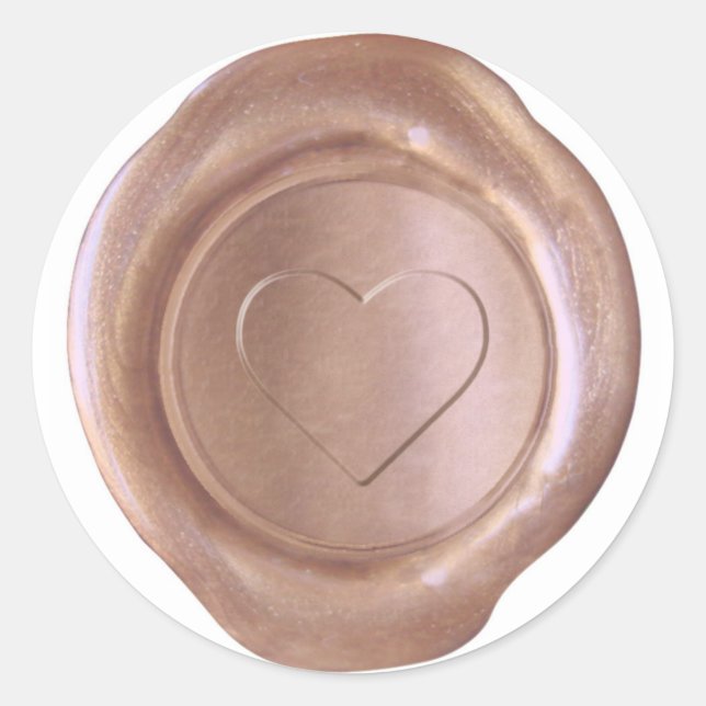 Faux Wax Seal - Rose Gold - Heart (Front)