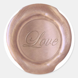 Faux Wax Seal - Rose Gold - Script - Love