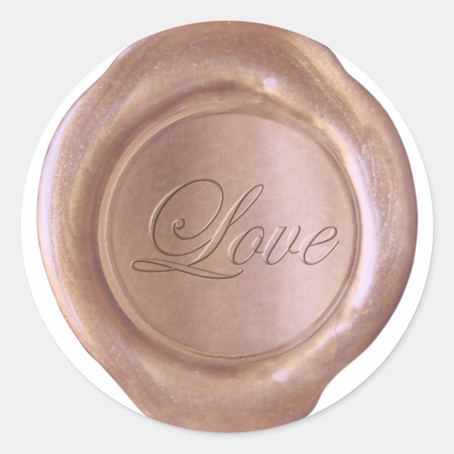 Faux Wax Seal - Rose Gold - Script - Love (Front)