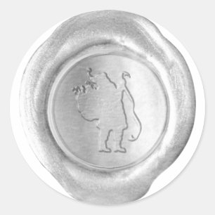 Faux Wax Seal - Silver - SANTA