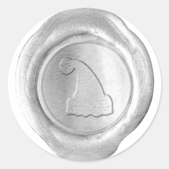 Faux Wax Seal - Silver - SANTA HAT (Front)