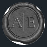 Faux Wax Seal Wedding Accent Initials Black ID940<br><div class="desc">Use this classy faux wax seal sticker on any of your own stationery or party favours. We've chosen a simple serif text in shades from charcoal to black but you can change that to any font on the Zazzle list by editing in the design area. Also works for a single...</div>