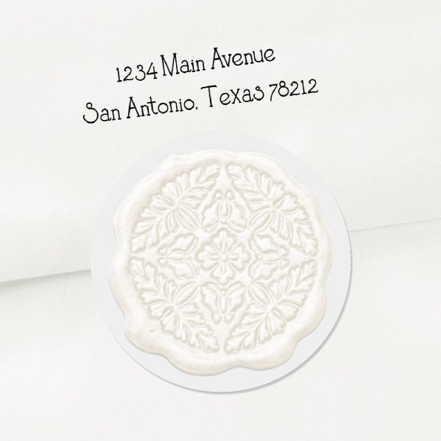 Faux Wax Seal, White Classic Round Sticker (Creator Uploaded)