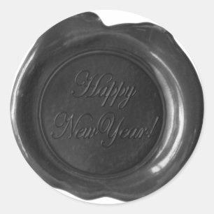 Faux Wax Seals - Black Script - Happy New Year