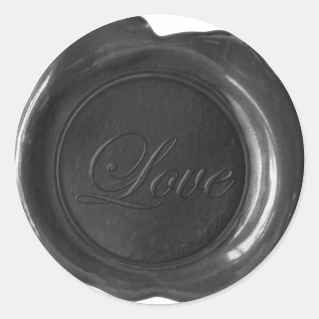 Faux Wax Seals - Black Script - Love (Front)