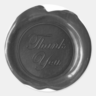 Faux Wax Seals - Black Script - Thank You