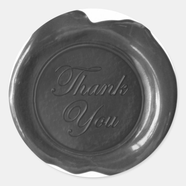 Faux Wax Seals - Black Script - Thank You (Front)