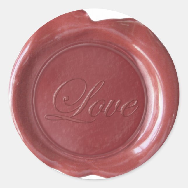 Faux Wax Seals - Burgundy Script - Love (Front)