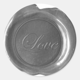 Faux Wax Seals - Charcoal Script - Love