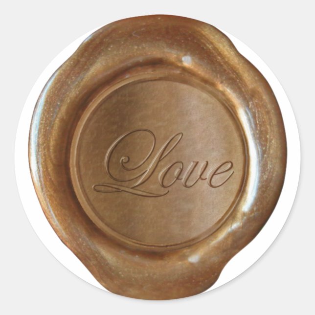 Faux Wax Seals - Copper Script - Love (Front)