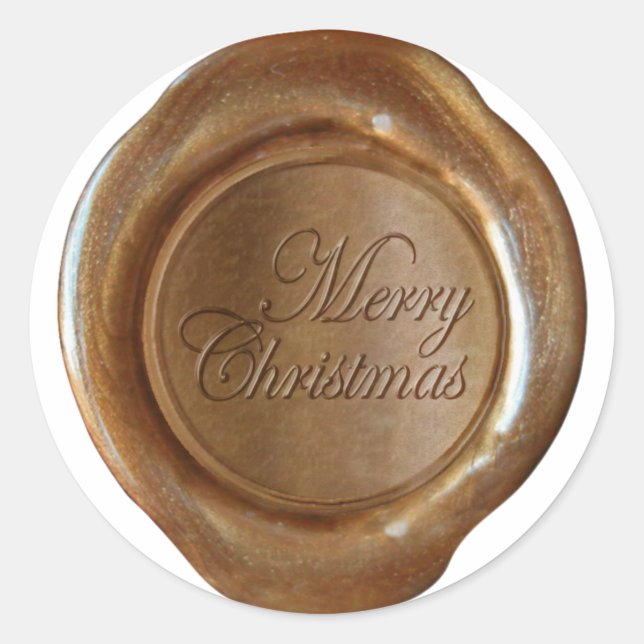 Faux Wax Seals - Copper Script - Merry Christmas (Front)