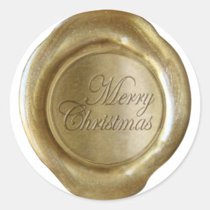 Faux Wax Seals - Gold Script - Merry Christmas