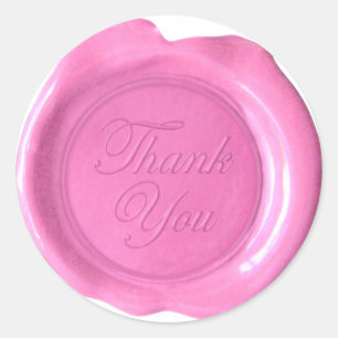 Faux Wax Seals - Pink Script - Thank You