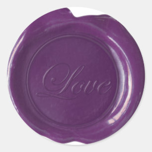 Faux Wax Seals - Plum Script - Love