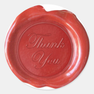 Faux Wax Seals - Red Script - Thank You