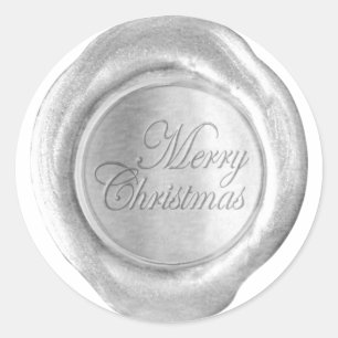 Faux Wax Seals - Silver Script - Merry Christmas