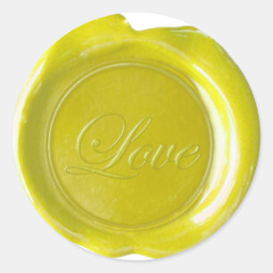 Faux Wax Seals - Yellow Script - Love