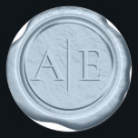 Faux Wax Wedding Initials Dusty Blue ID1045 Classic Round Sticker<br><div class="desc">Use this classy faux wax seal sticker on any of your own stationery or party favours. We've chosen a simple serif text in dusty blue tones but you can change that to any font on the Zazzle list by editing in the design area. Also works for a single monogram by...</div>