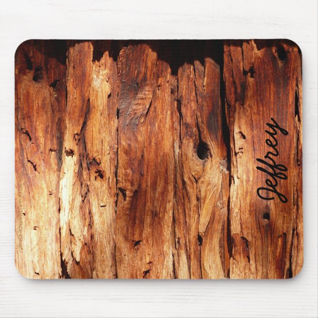 Faux Weathered Wood Siding Rustic Custom Mousepad (Front)