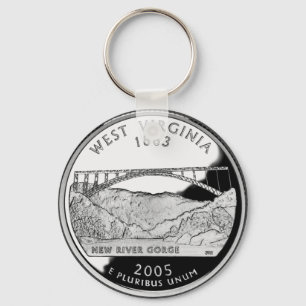 Faux West Virginia State Quarter Key Ring