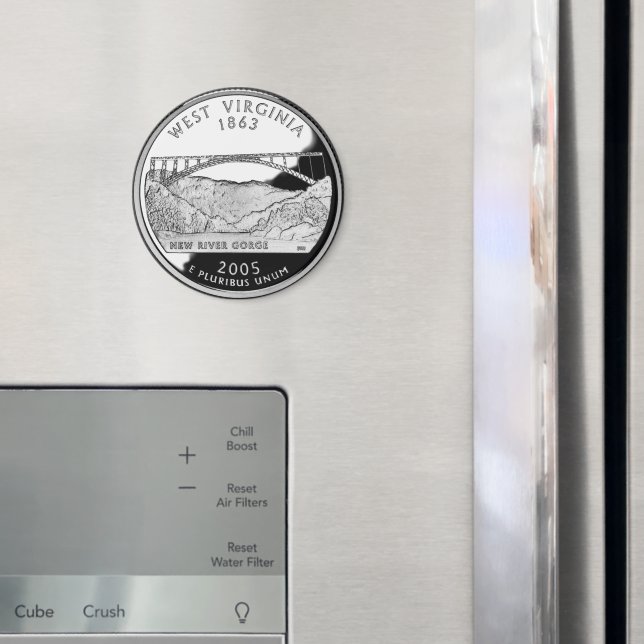 Faux West Virginia State Quarter Magnet (In Situ (Fridge))