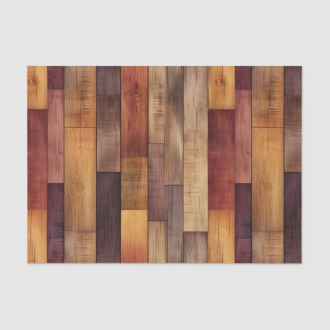 Faux Western wood tiled pattern  Tissue Paper (Front)