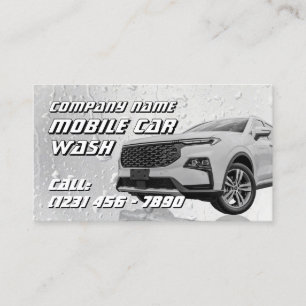 Faux wet surface automotive car wash business card