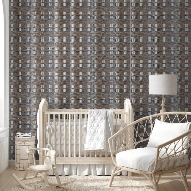 Faux White & Beige Weave Appearance Wallpaper (Kids)