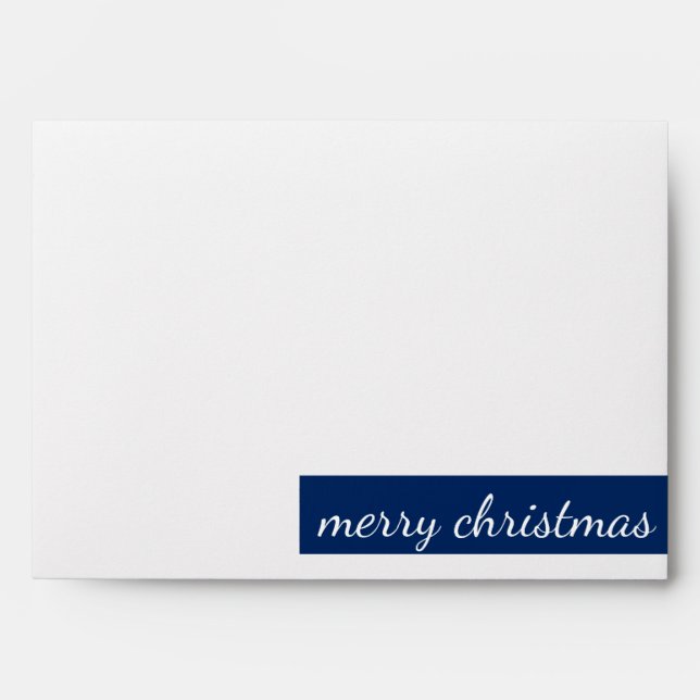Faux White Blue Glitter Confetti Foil Christmas Envelope (Front)