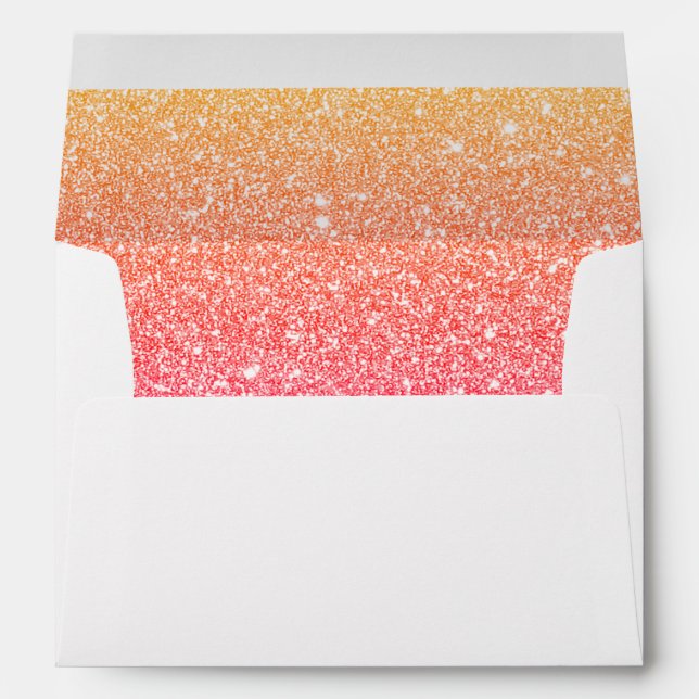 Faux White Glitter Confetti Foil Sparkle Envelopes (Back (Bottom))