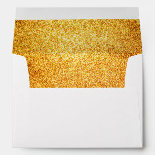 Faux White Gold Glitter Confetti Foil Sparkle Envelopes