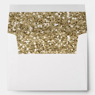 Faux White Gold Rainbow Glitter Confetti Envelopes