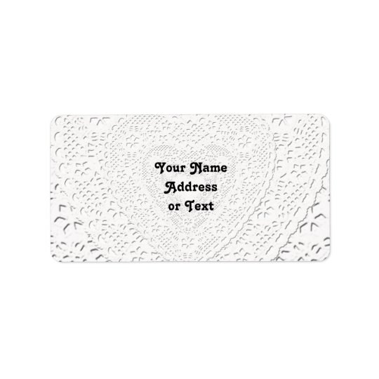 Faux White Lace Fabric Background Address Label