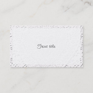 Faux White Lace Fabric Background Business Card