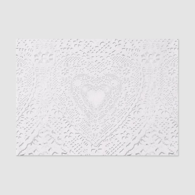 Faux White Lace Fabric Background Tissue Paper (Front)