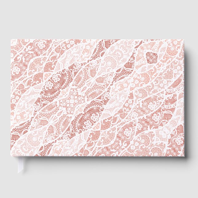 Faux White Lace Fishnet Guest Book (Front)