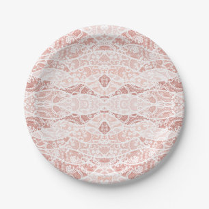 Faux White Lace Fishnet Paper Plates