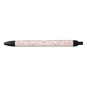 Faux White Lace Fishnet Pen with Flowers