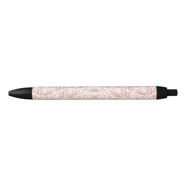 Faux White Lace Fishnet Pen with Flowers (Front)