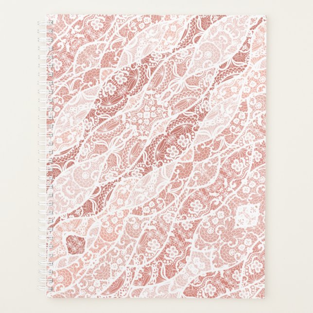 Faux White Lace Fishnet Planner Gift (Front)