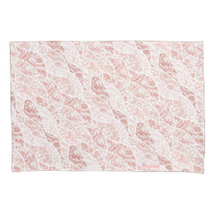 Faux White Lace Floral Fishnet Pillow Case