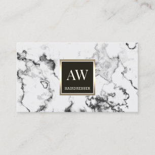 Faux white marble classy business card