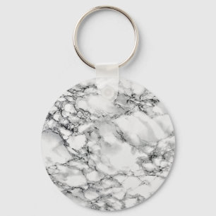 Faux White Marble Keychain
