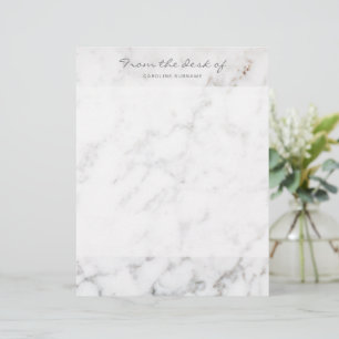 Faux White Marble Texture Look-like & Custom Text Letterhead